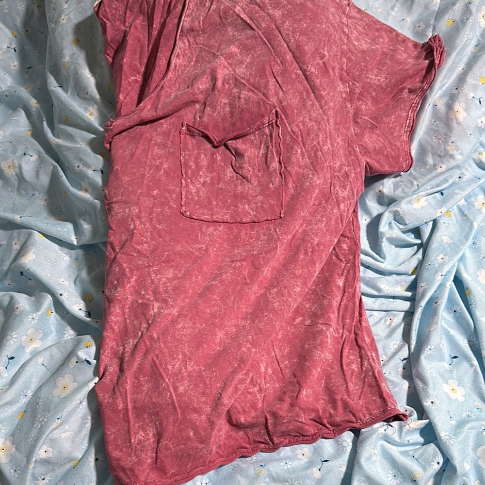 Zenana Outfitters Pink Short Sleeve Tee Casual Top